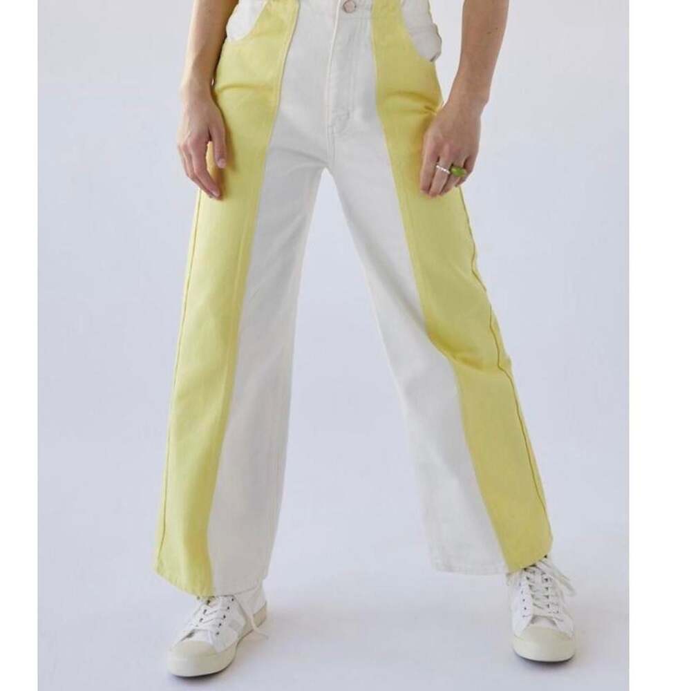 BDG High & Wide Colorblock Jeans Sun Yellow